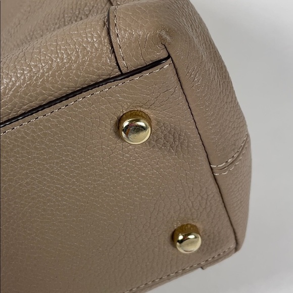 COACH Pebbled Leather Taupe Satchel - Picture 3 of 8